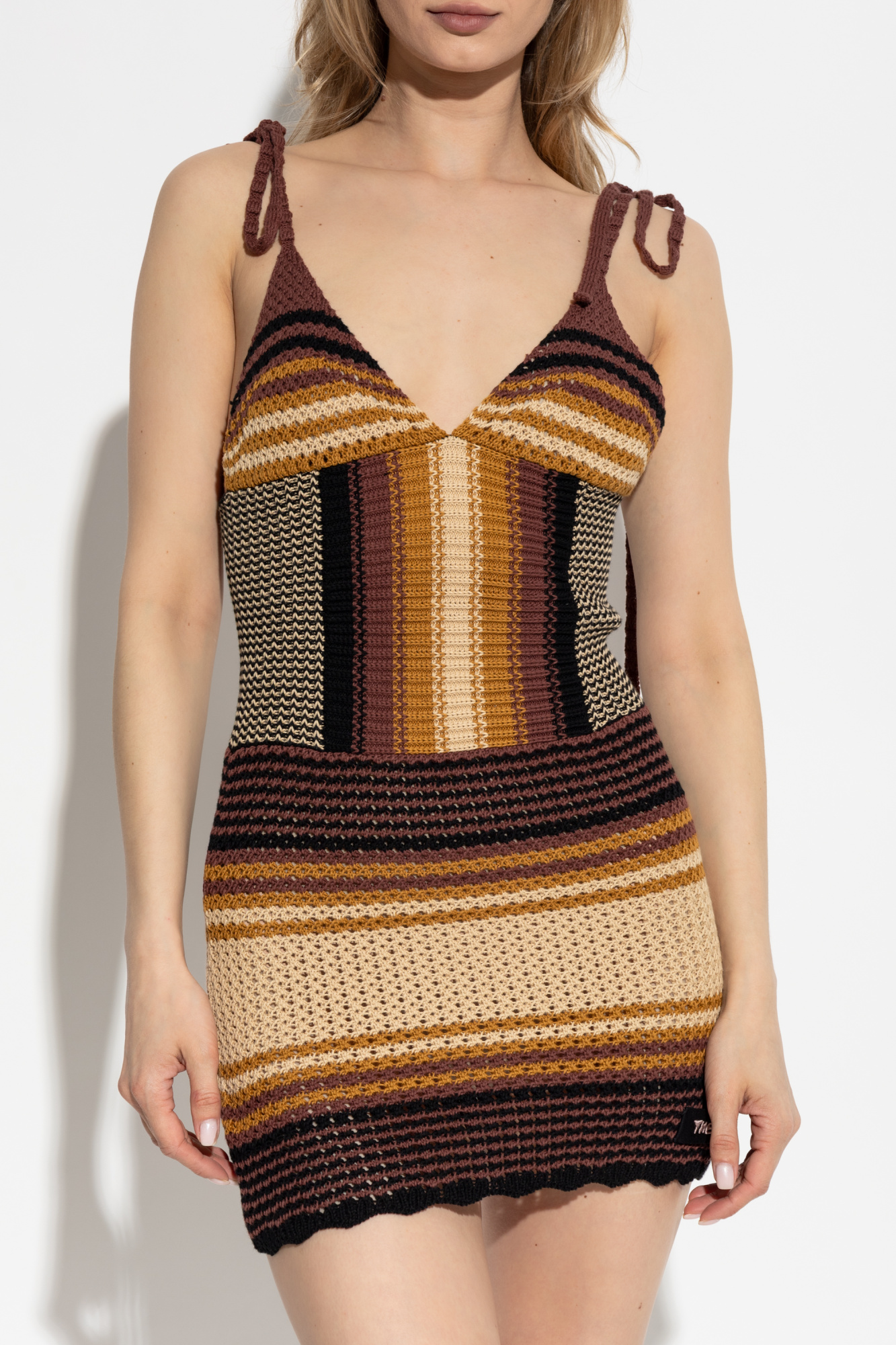 ワンピース THE ATTICO DRESS (247WCM176RY02 100) The Attico square-neck Backless Mini Dress | Pink | FARFETCH
